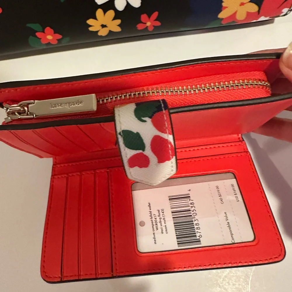 NWT Kate Spade Medium Satchel Staci & Contrasting Matching Compact Bifold Wallet
